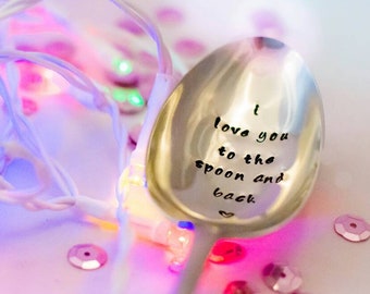 I Love You to the Spoon and Back - Engraved Dessert Spoon