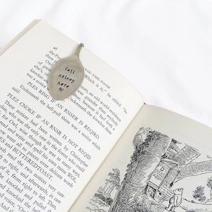 Fell Asleep Here. Book Mark Vintage Hand Stamped Engraved Spoon. Teaspoon Page Clip. Gift for Grandma. Gift for Mum. Bookworm Gift Under 15. image 3