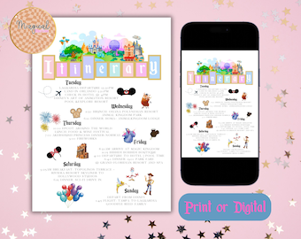 WDW Vacation Travel Digital Itinerary, Family Travel, Travel Agent Agency, Trip Itinerary, WDW Mobile Itinerary, Travel Guide, Canva