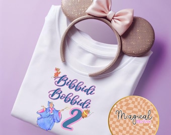Maglietta Bibbidi Bobbidi Due / Maglietta 2° Compleanno / Bambina 2° Compleanno / Bibbidi Bobbidi Due / Compleanno Cenerentola / Maglietta Compleanno Principessa