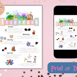 WDW Vacation Travel Digital Itinerary, Family Travel, Travel Agent Agency, Trip Itinerary, WDW Mobile Itinerary, Travel Guide, Canva