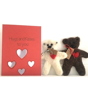 Kit de carte de feutrage à l’aiguille d’ours câlin vous envoyant de l’amour