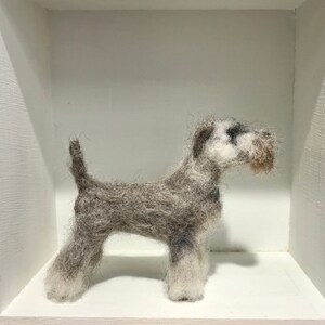 Schnauzer dog needle felt kit - Challenging Kits for those with needle felting experience