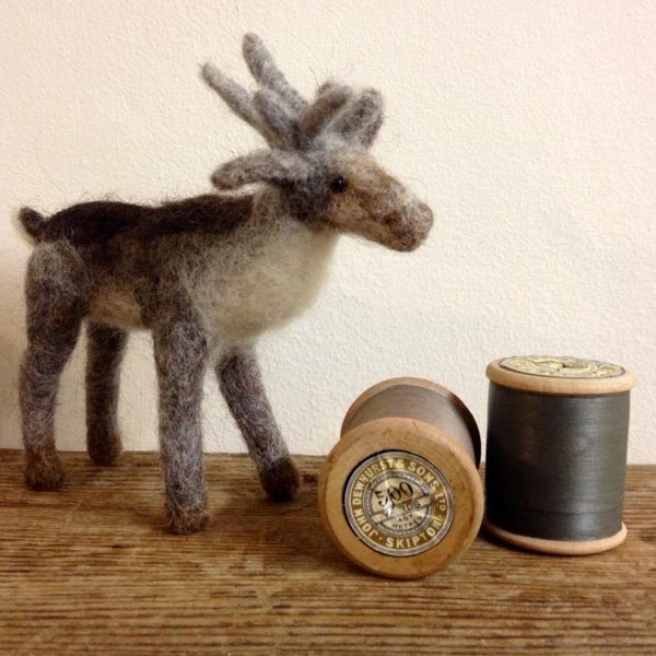 Reindeer needle felting kit magical reindeer in beautiful British wool