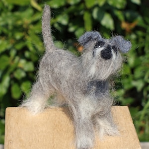 Schnauzer dog needle felt kit - Challenging Kits for those with needle felting experience