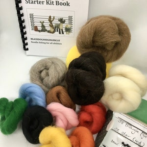 Kit de inicio para fieltrar con aguja con hermosa lana Shetland británica