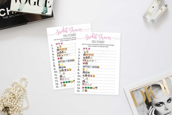 Bridal Shower Game Emoji Game for Bridal Shower Wedding Shower Instant Download Printable Il_570xn