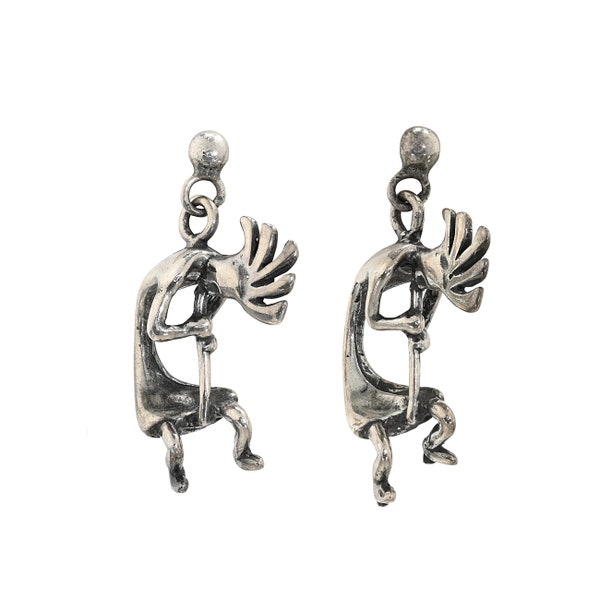 Vintage MASHA Kokopelli Sterling silver Earrings | Southwest Earrings | Sterling Silver Drop Earrings