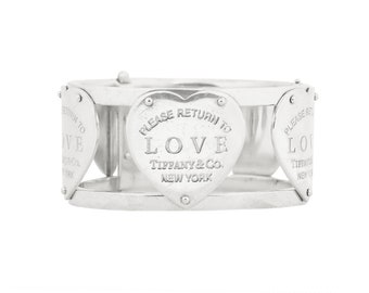 Tiffany & Company Return to Love Wide Hinge Cuff Bracelet Sterling Silver