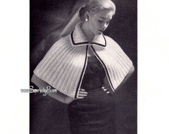 Vintage Cape Crochet pattern in PDF instant download version , PDF downloadable