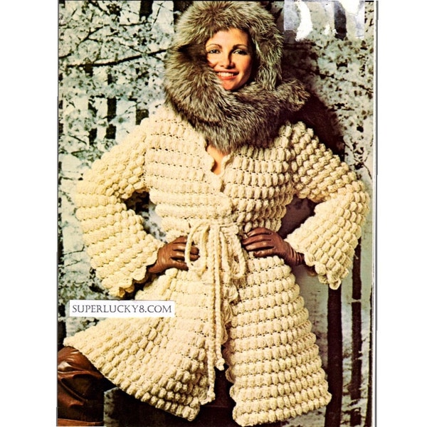 Vintage Coat crochet pattern in PDF instant download version , e-pattern