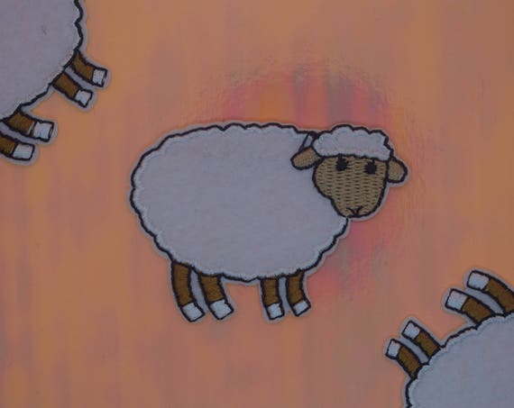 White Sheep Iron on Patch