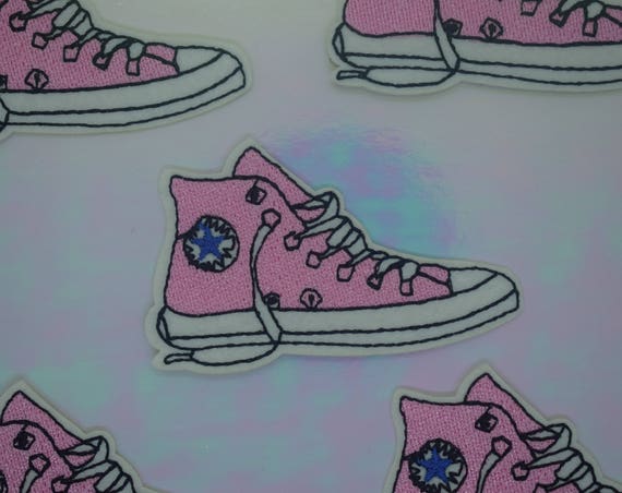 Pink Converse Sneakers Trainers Iron on Patch