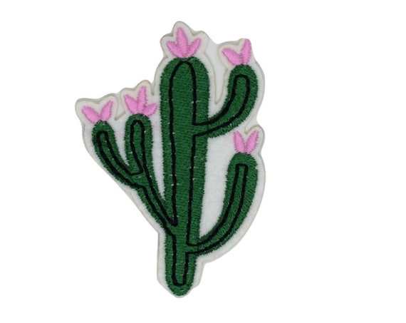Flowery Cactus Iron on Patch