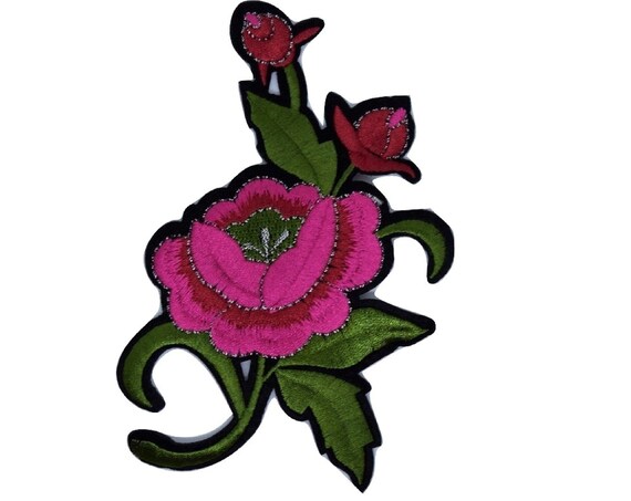 Big Pink Flower Iron on Patch