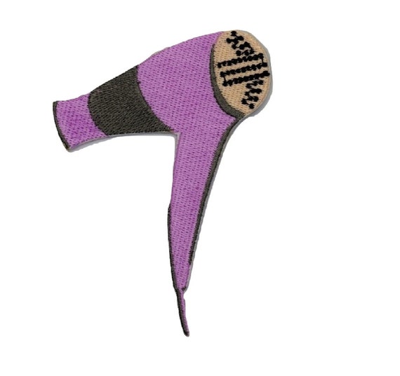 Pink Hairdryer Iron on Patch