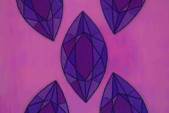 Purple Jewel Iron on Patch