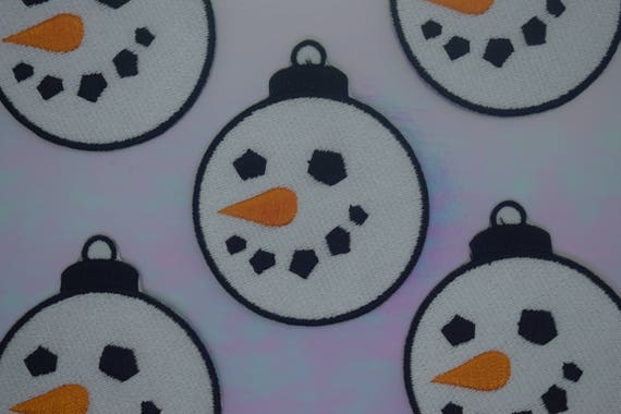 Snowman Bauble Iron on Patch