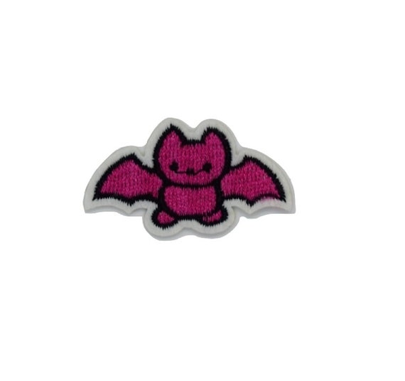 Pink Bat Iron on Patch