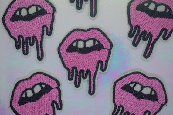 Pink Drip Lips on Patch