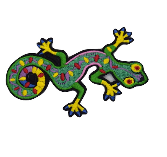 Colourful Lizard Iron on Patch