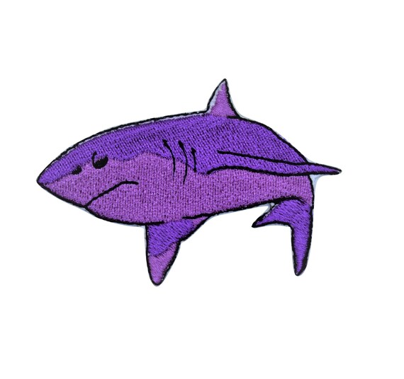 Purple Shark Iron on Patch