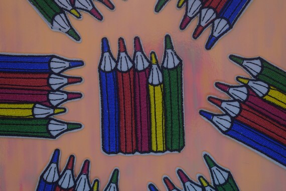 Coloured Pencils Iron on Patch