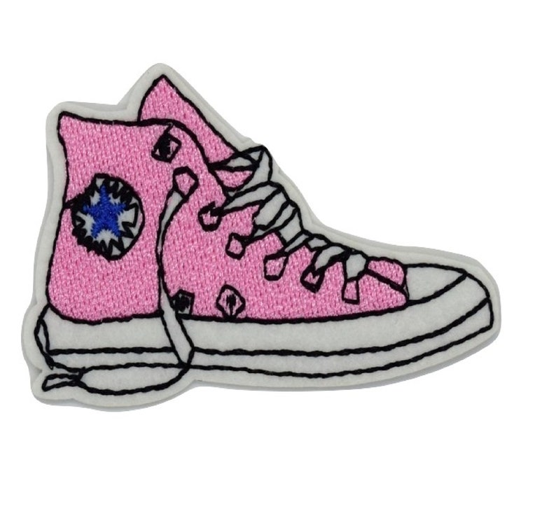Pink Converse Sneakers Trainers Iron on Patch Etsy Pink Converse Sneakers Trainers Iron on Patch Etsy
