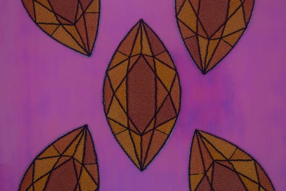 Orange Jewel Iron on Patch