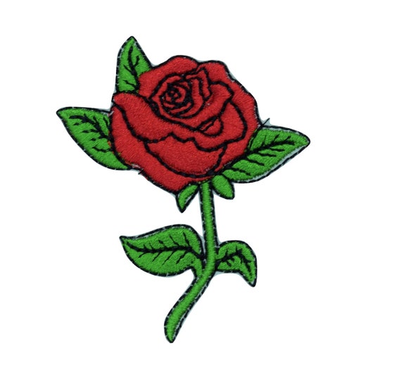 Red Rose Iron on Patch