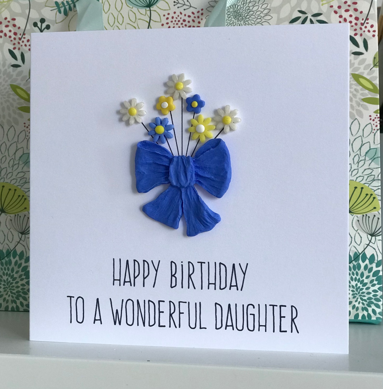 Daughter Birthday Card Flower Bouquet Birthday Card Etsy