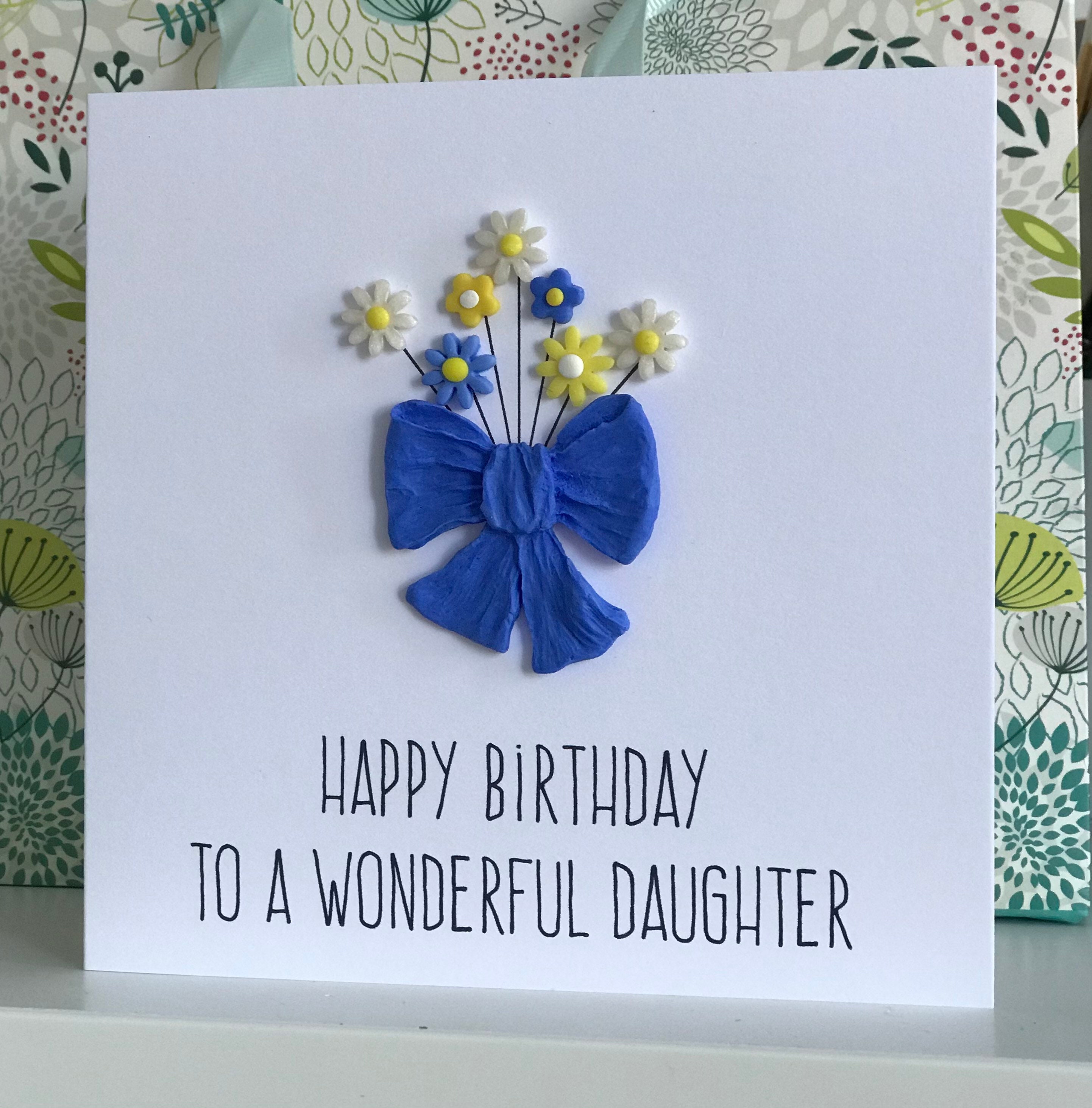Daughter Birthday Card Flower Bouquet Birthday Card Etsy UK