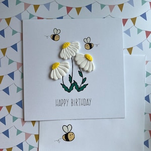 Tarjeta de feliz cumpleaños - Tarjeta de cumpleaños de margarita - Tarjetas de cumpleaños para ella - Tarjeta de cumpleaños de flores