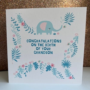 Tarjeta para un nuevo nieto: felicitaciones por ser abuelo.