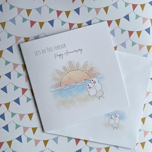 Carte d'anniversaire coucher de soleil - carte d'anniversaire souris mignonnes