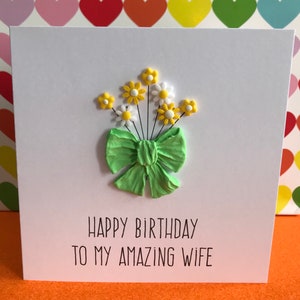 Cartão de esposa incrível - cartão de esposa feito à mão - cartão de aniversário de esposa - feliz aniversário de esposa