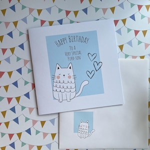 Carte d'anniversaire chat - carte d'anniversaire personne spéciale - carte d'amoureux des chats - carte d'anniversaire du chat.