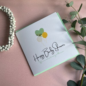 Tarjeta de feliz baby shower - tarjeta para baby shower - tarjetas neutrales para baby shower