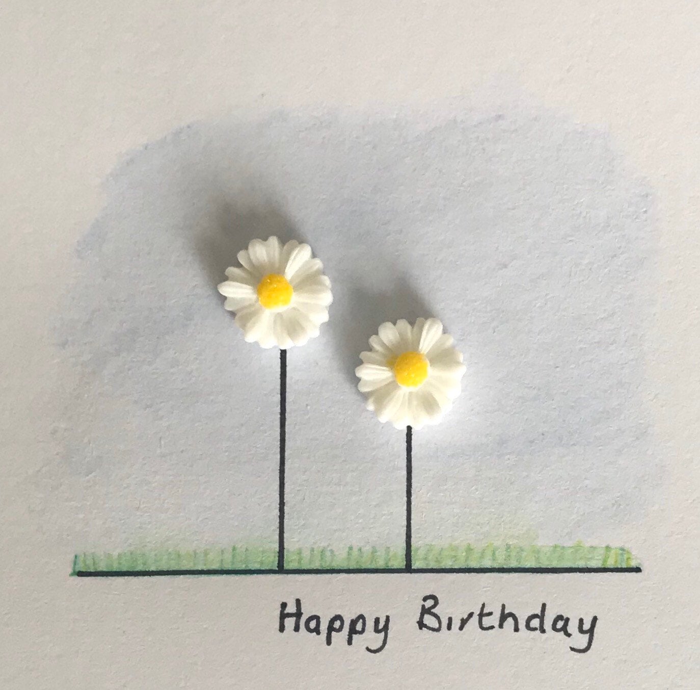 Handmade Daisy Birthday Card: Embossed & Hand-painted - Etsy UK