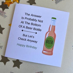 Biglietto di auguri di compleanno per amico maschio - Biglietto di auguri di compleanno per lui - Biglietto di auguri di compleanno per fratello - Biglietto per amanti della birra - Biglietto per zio