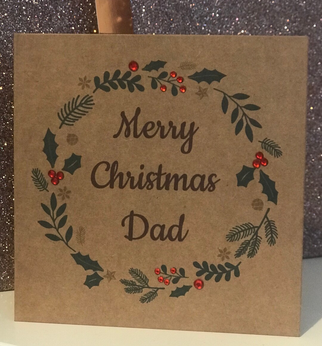 Merry Christmas Dad Card Christmas Card for Dad Xmas Card for Dad ...