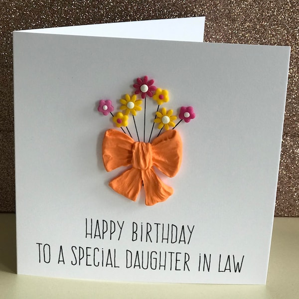 Happy birthday Daughter in Law - birthday card for daughter in Law - handmade card