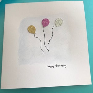 Carte ballons joyeux anniversaire - carte ballon faite main - carte d'anniversaire générale