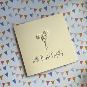 With Sympathy Card - Handmade embossed card - Blank Message - Bereavement Card - With Deepest Sympathy cards - Sympathy card.