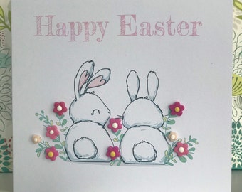 Easter cards for granddaughter - happy Easter card for grandchildren - handmade Easter card