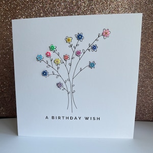 Tarjetas de cumpleaños - un deseo de cumpleaños - tarjeta de cumpleaños floral