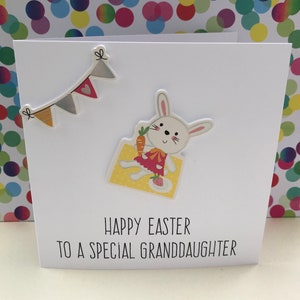 Osterkarten für die Enkelin - Frohe Ostern Karte - handgeprägte Karte - Osterkarten - Frohe Ostern einer besonderen Enkelin