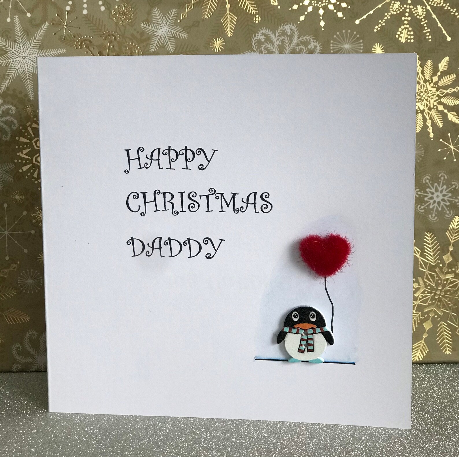 Carte de Noël pour papa joyeux papa de Noël Carte pingouin | Etsy