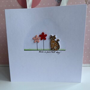 Carte d'anniversaire chat - carte d'anniversaire faite main - carte pour amoureux des chats - carte d'anniversaire pour ses chats