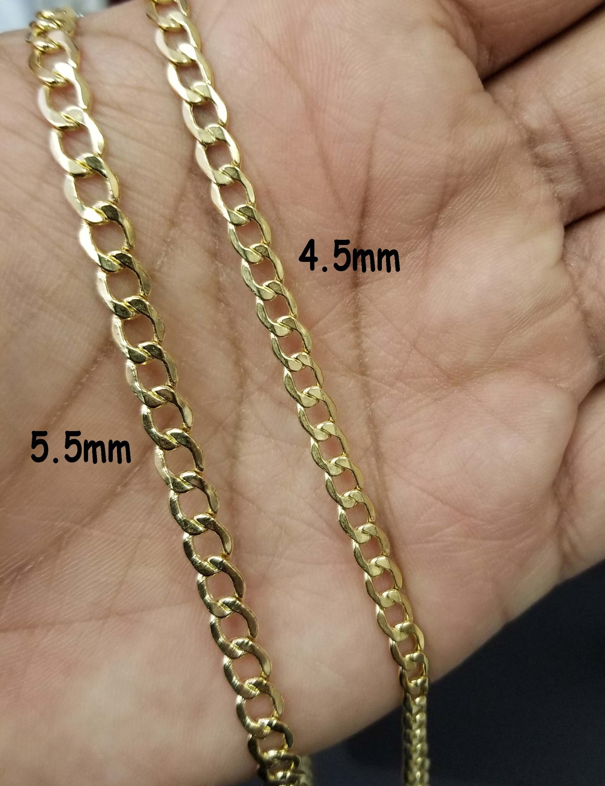 4.5mm Solid Gold Cuban Link Chain /10k Gold Chain Choker / Etsy